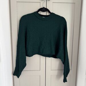 Aritzia Wilfred Emerald Green Knit Crop Sweater - XS